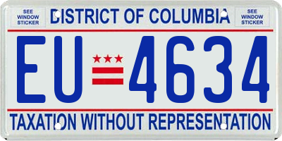DC license plate EU4634