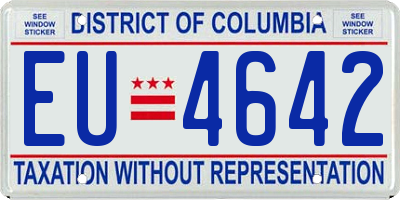 DC license plate EU4642