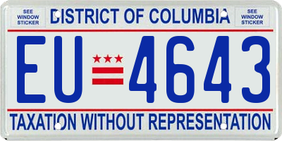 DC license plate EU4643