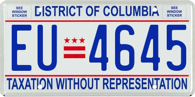 DC license plate EU4645