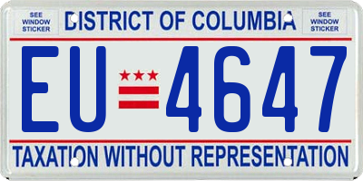 DC license plate EU4647