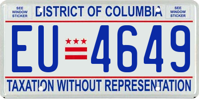 DC license plate EU4649