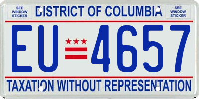 DC license plate EU4657