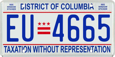 DC license plate EU4665