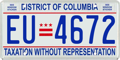 DC license plate EU4672