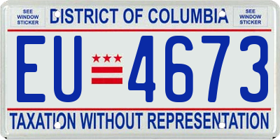 DC license plate EU4673