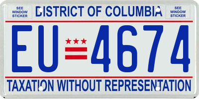 DC license plate EU4674