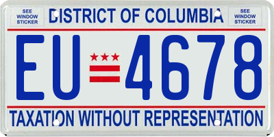 DC license plate EU4678