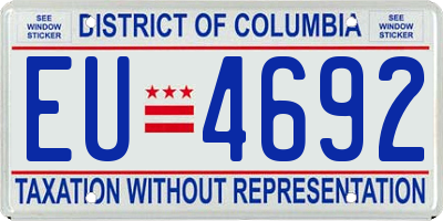 DC license plate EU4692