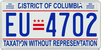 DC license plate EU4702