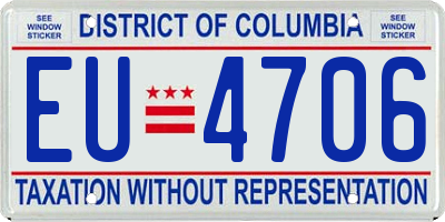 DC license plate EU4706