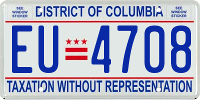 DC license plate EU4708