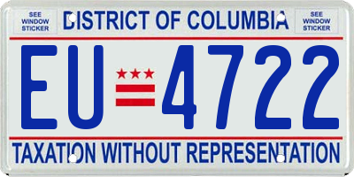 DC license plate EU4722