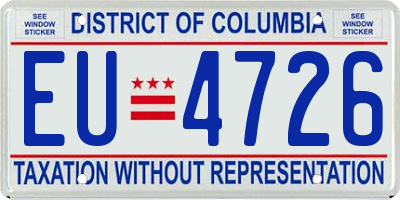 DC license plate EU4726
