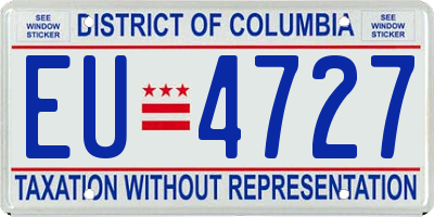 DC license plate EU4727