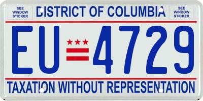 DC license plate EU4729
