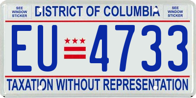 DC license plate EU4733