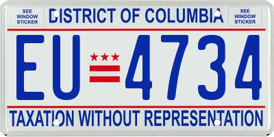 DC license plate EU4734