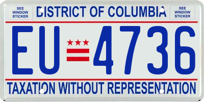DC license plate EU4736