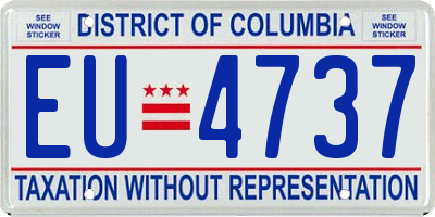 DC license plate EU4737