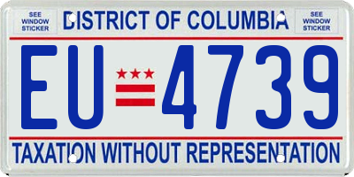 DC license plate EU4739