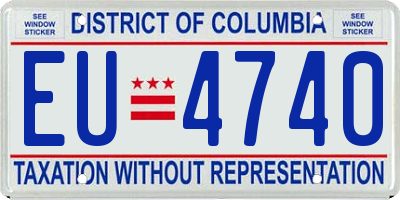 DC license plate EU4740