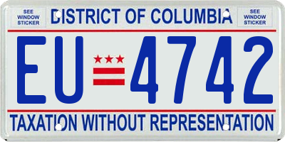 DC license plate EU4742