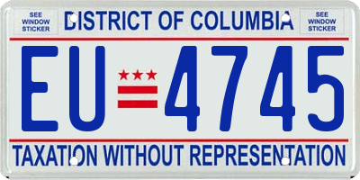 DC license plate EU4745