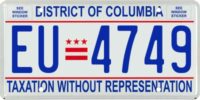 DC license plate EU4749