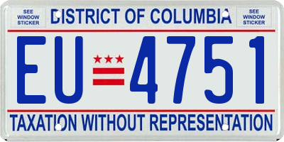 DC license plate EU4751