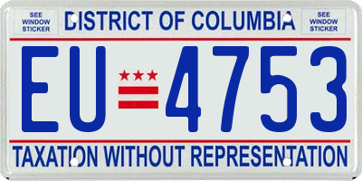 DC license plate EU4753