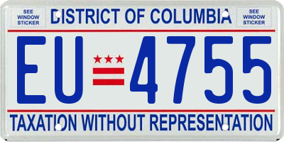 DC license plate EU4755
