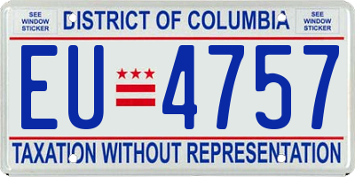 DC license plate EU4757