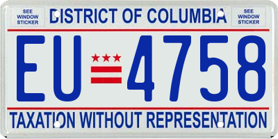 DC license plate EU4758