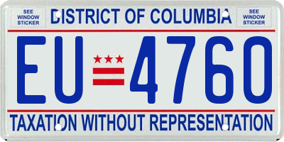 DC license plate EU4760