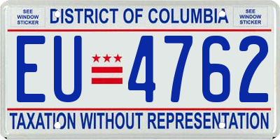 DC license plate EU4762