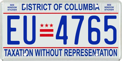 DC license plate EU4765