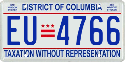 DC license plate EU4766