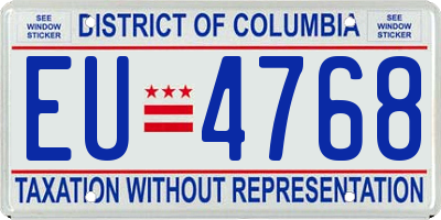 DC license plate EU4768