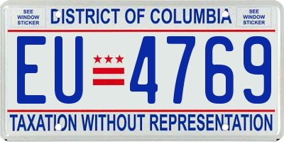 DC license plate EU4769