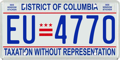 DC license plate EU4770