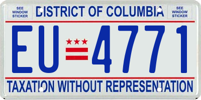 DC license plate EU4771