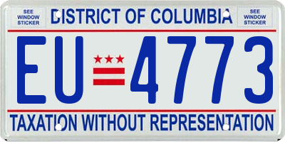DC license plate EU4773