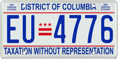 DC license plate EU4776