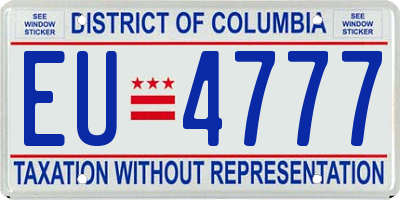 DC license plate EU4777