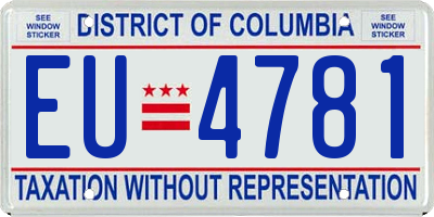 DC license plate EU4781