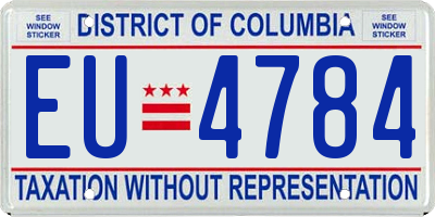 DC license plate EU4784