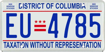 DC license plate EU4785