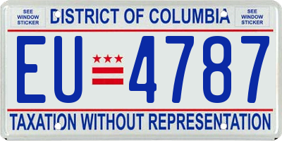 DC license plate EU4787