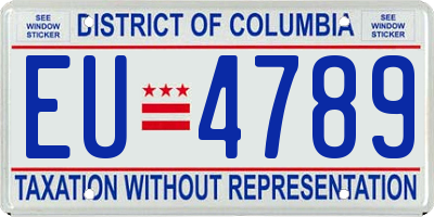 DC license plate EU4789